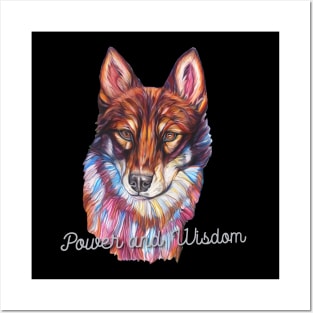 Power and Wisdom, Colorful Wolf Face Posters and Art